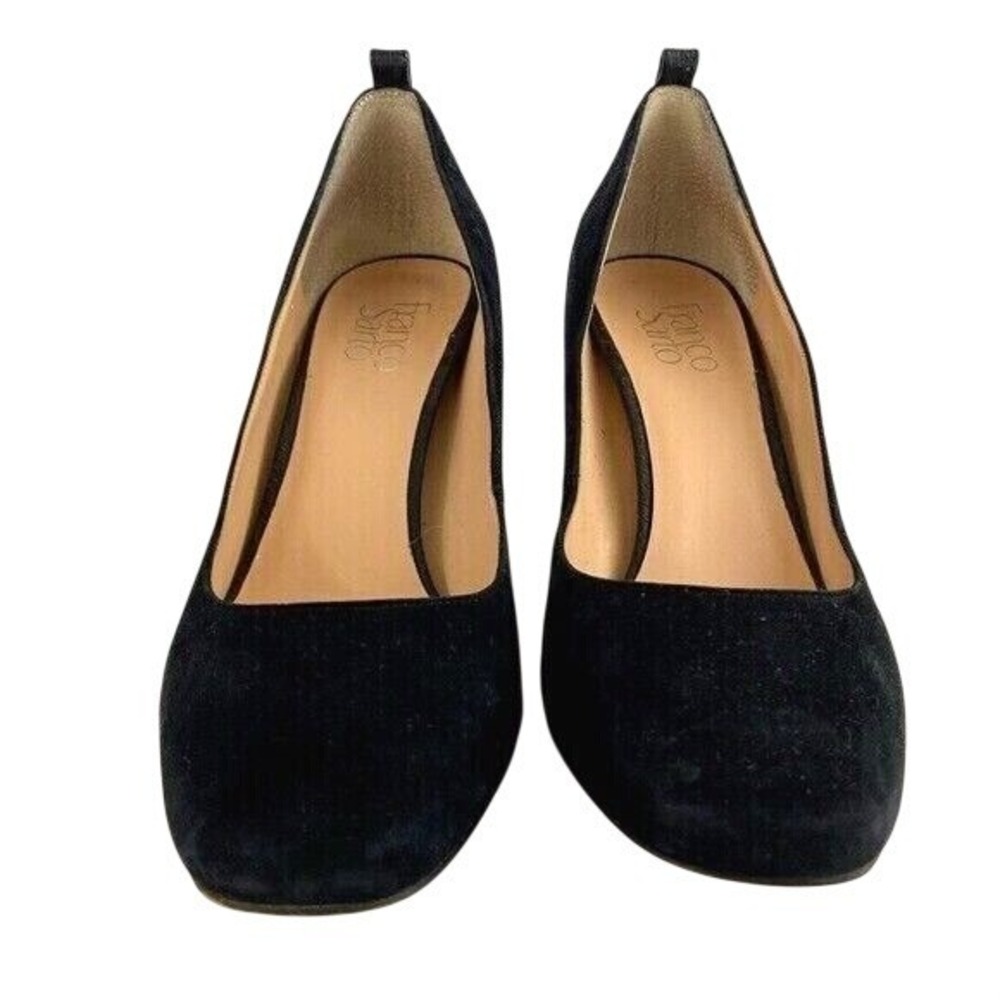 Franco Sarto Ingall Snake Embossed Suede Black Pump 9M Office Career‎ - Picture 12 of 12